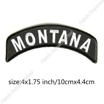 

MONTANA Black White BIKER VEST PATCH Iron On Embroidered Motorcycle Clothing Chest Badge UNIFORM MILSPEC DARK OPS SWAT
