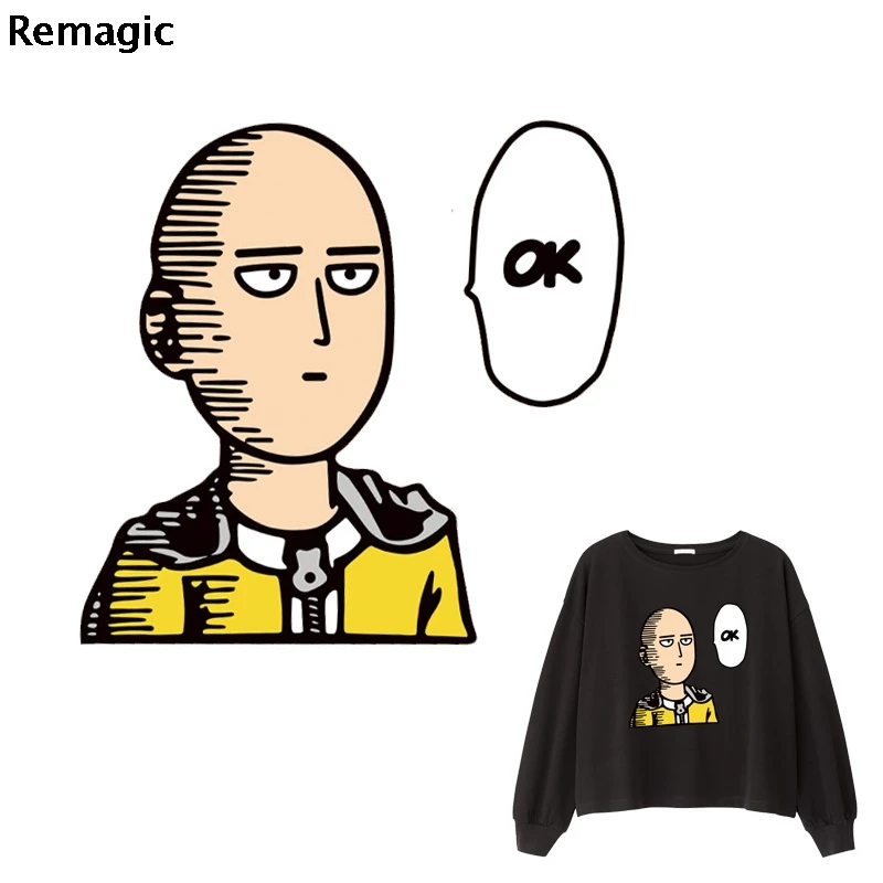 ONE PUNCH MAN пластырь с утюгом на теплопроводном печатном пластыре наклейки для одежды DIY аппликации моющиеся термопластыри a-уровня