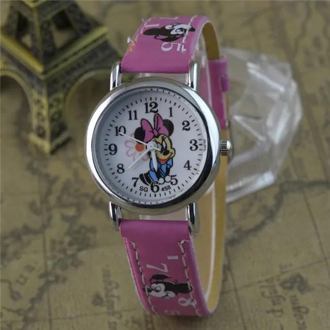 Disney Микки Маус детские часы с рисунком из мультфиломов студент указатель кварцевые ученик для мальчиков и девочек повседневное часы подарок детский день подарок сувенир