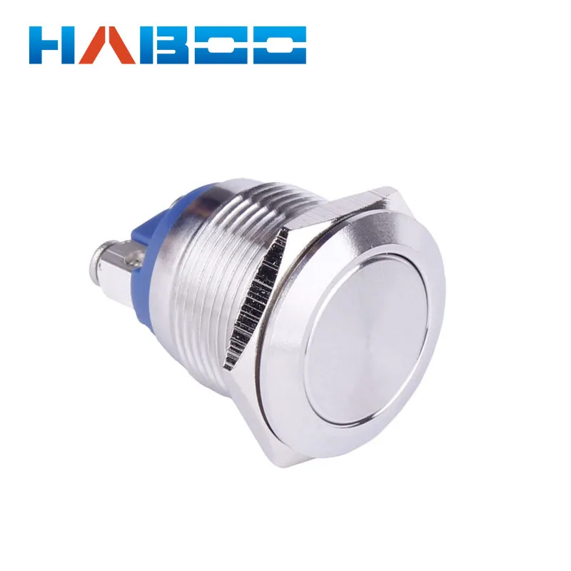 

10PCS PACKING 19mm HABOO screw type anti-vandal reset switch 1NO stainless steal push button reset switch 3A 250V