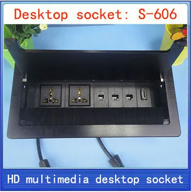 Настольная розетка/гнездо из алюминиевого сплава Видео Аудио HDMI USB RJ45 розетка для