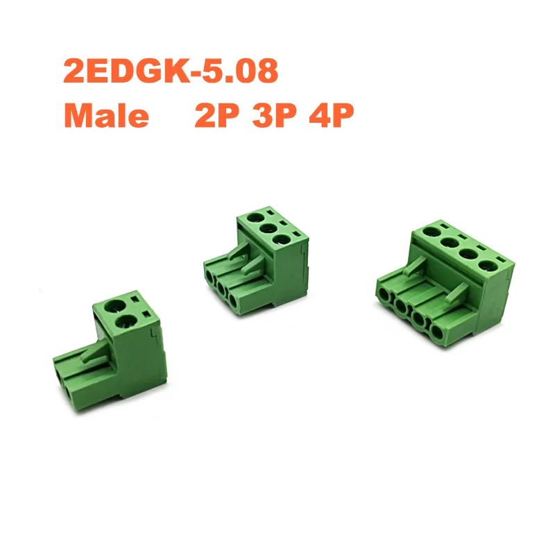 Клеммная колодка 30/50 комплектов шаг 5 08 мм 2/3/4P винт штекер в PCB 2EDGK 2EDGR Открытый