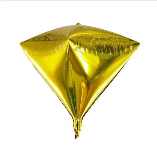 1 шт. 4D металлический круг фольгированные воздушные шары Алмазный Куб формованные воздушные шары Свадьба День рождения украшение для торжества невесты - Цвет: Gold