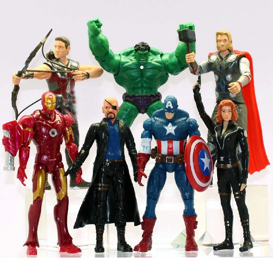 

Free Shipping! 7Pcs The Avengers Captain America Iron Man Thor Hulk Action Figure Collection Model Toys Dolls 6"/16cm