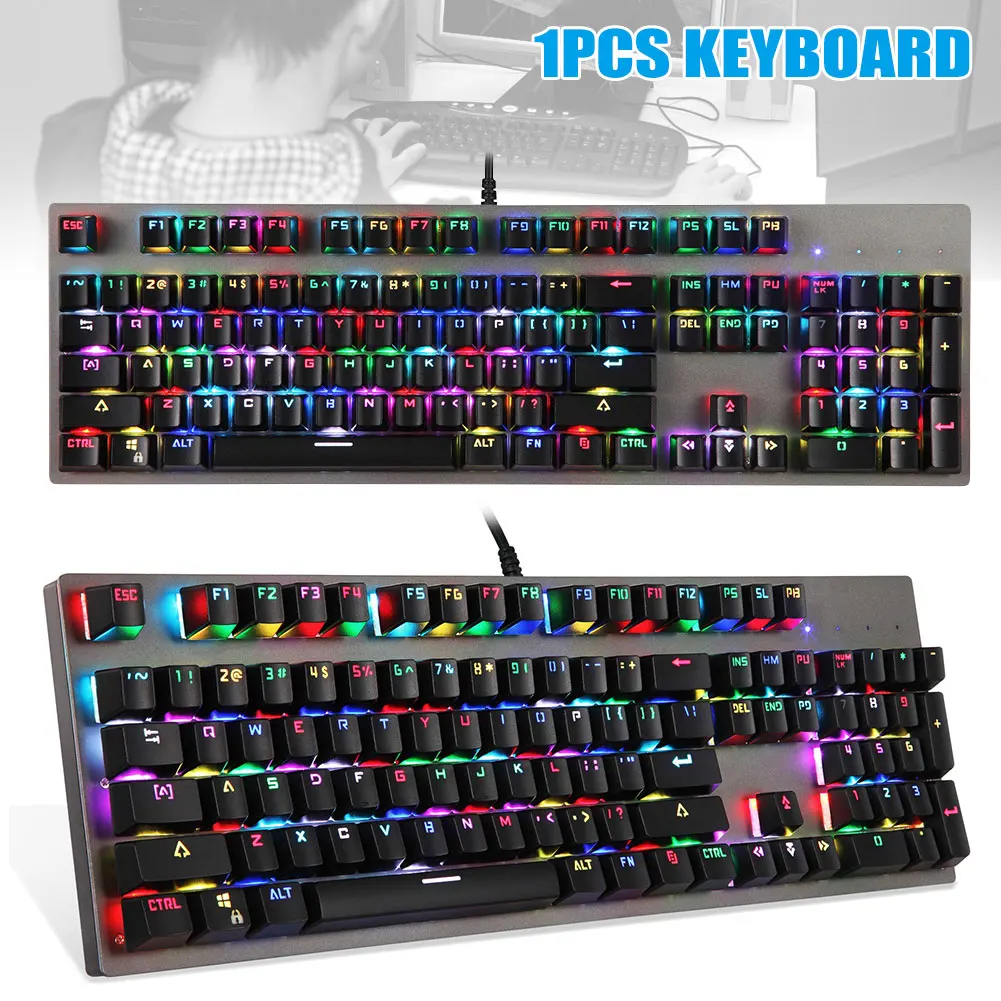 

Newly Mechanical Keyboard Kailh Box Switch USB Wired RGB Backlight 104 Keys for Gaming