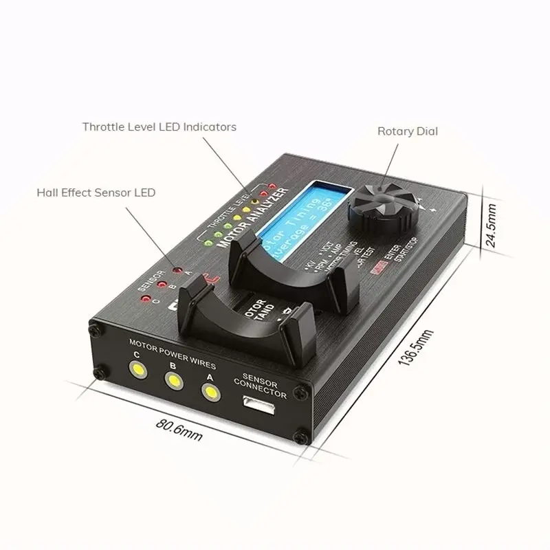 SKYRC-BL-motor-analyzer-SK-500020-brushless-motor-KV-current-voltage-speed-rpm-noise-level-hall