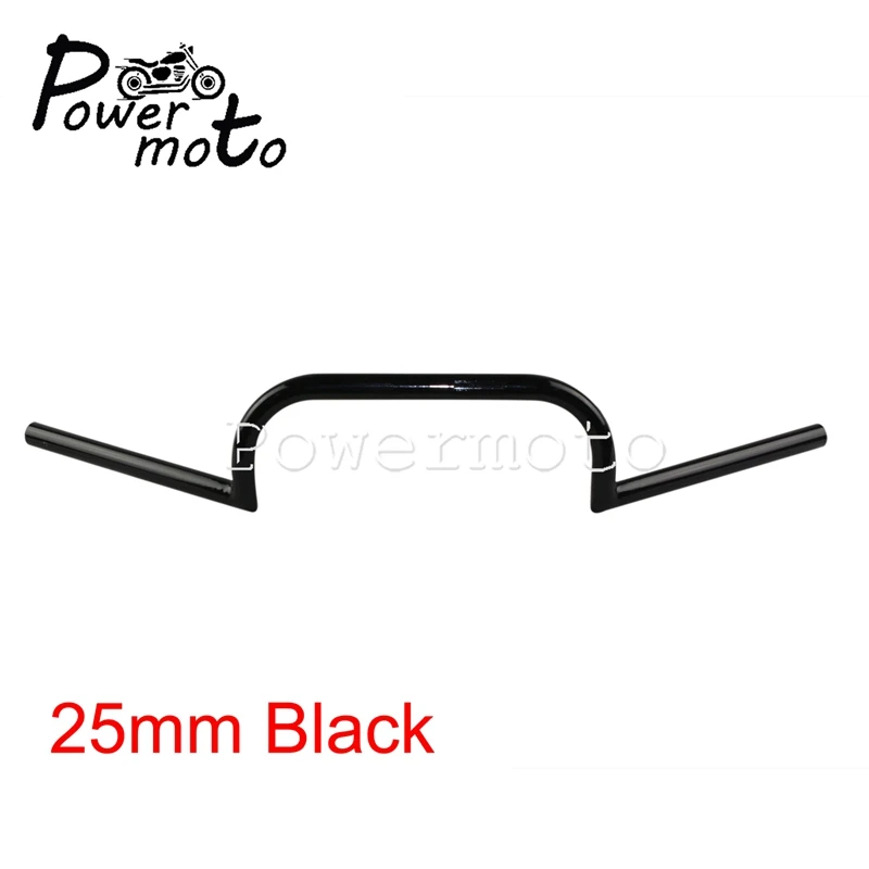 Мотоцикл Clubman Bars 7/8 ''1'' руль черный для Harley Honda Chopper Scrambler Кафе Racer XS650 XG750 XSR900 CB1100 - Цвет: Black 25mm