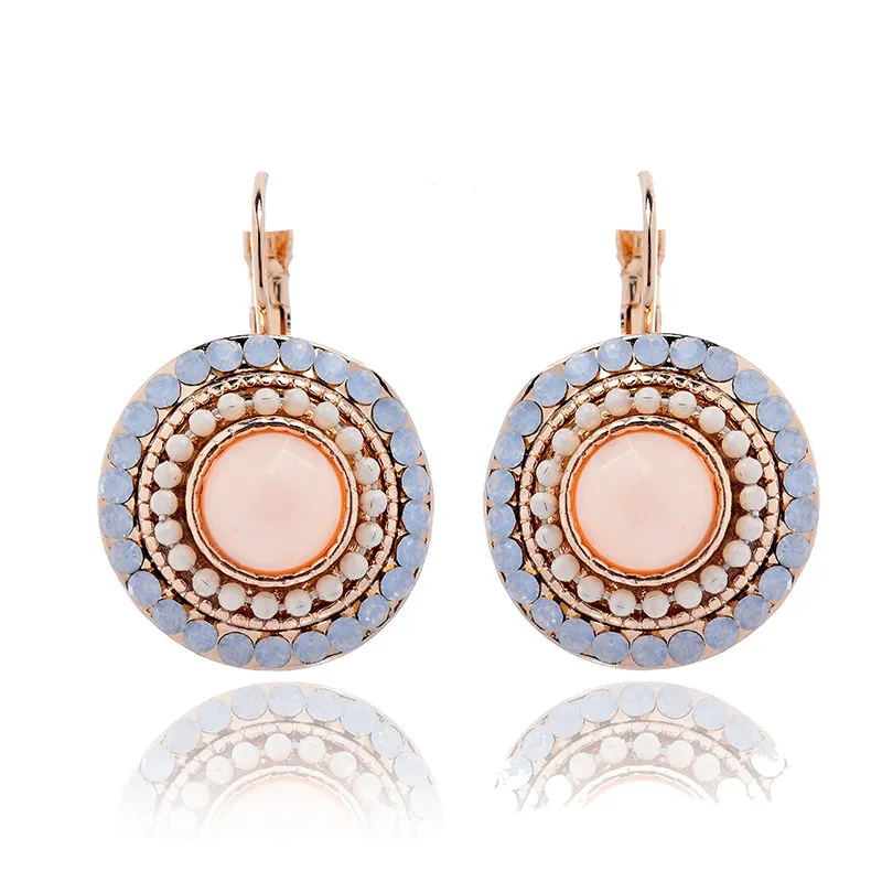 2016 New Hot Christmas Gift Luxury Earrings Silver Plated Austrian crystals 100% Handmade Fashion Jewelry Blue Clip Earrings (2)
