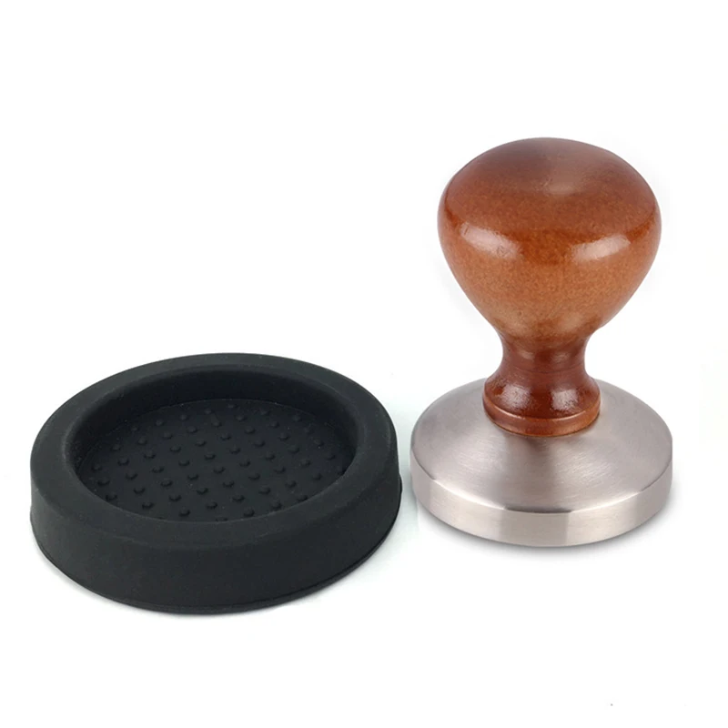 

58mm Espresso Coffee Tamper With Silicone Tamper Mat, 304 Stainless Steel Coffee Distributor/ Leveler Tool