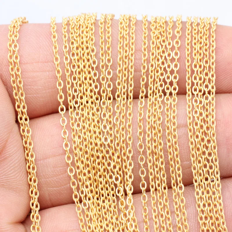 

1M (3.3feet). raw brass 24k Shiny Gold Chain Necklace ..( .Nickel Safe Lead Safe) 1,5x2mm , BXB3