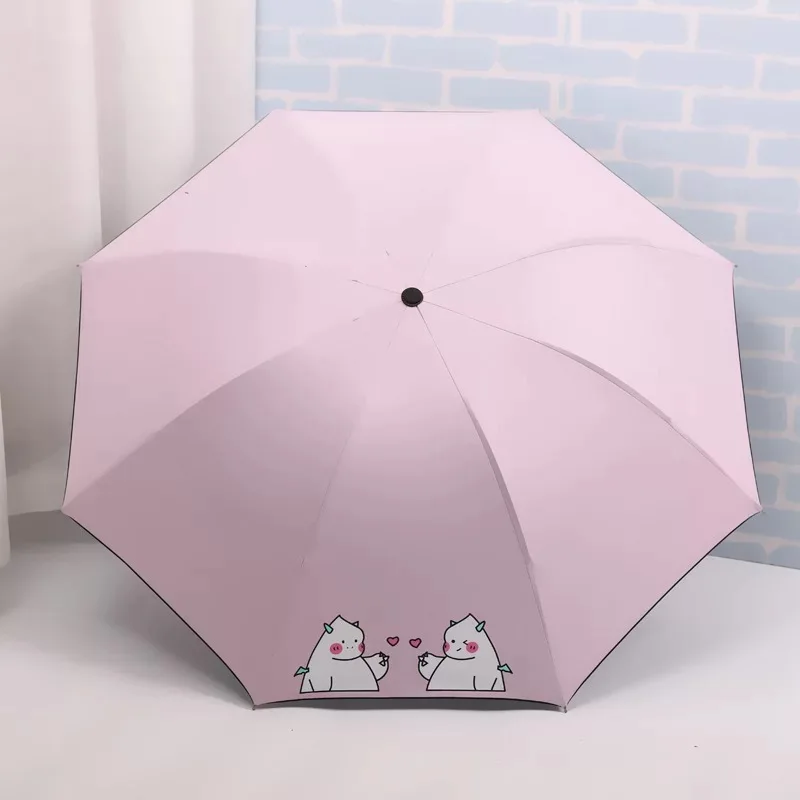 Мультяшный маленький Зонт с медведем, женский складной зонтик, Женский Солнечный зонт, прекрасный Paraguas, мини Карманный Зонт