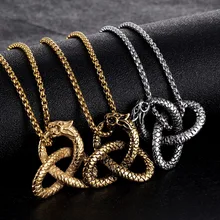 Animal Snake Knot Necklace Dragon Knot Necklace in Stainless Steel Silver font b Gold b font