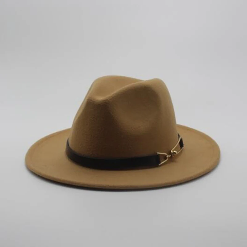 Мода широкими полями осенние женские модные Top Hat Джаз шапка зимняя шляпа федора