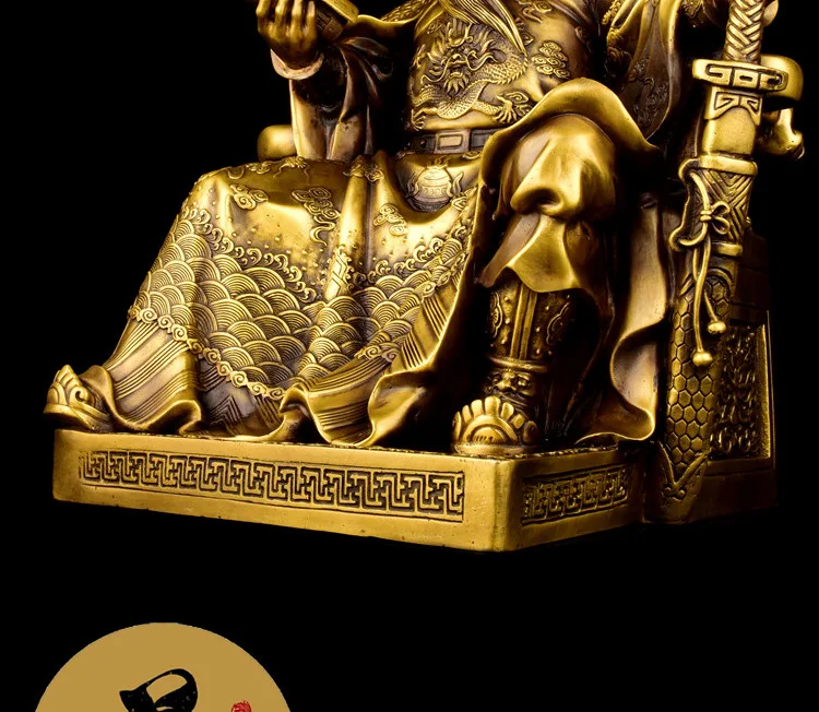 Чистая медь Guan Yu Бронзовая статуя бизнес подарок открытие подарки Moneyi дом украшения фэншуй большой орнамент фэн шуй