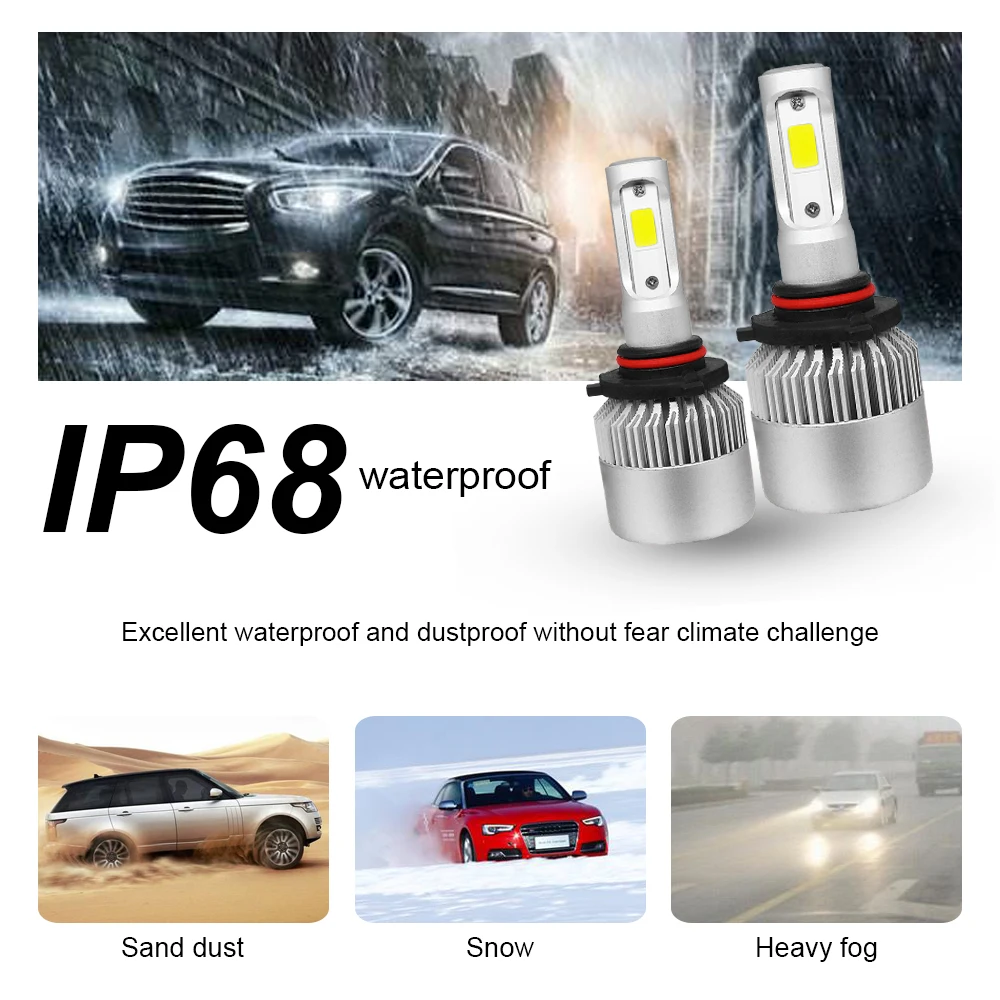 Lslight светодиодный светильник H4 H1 H11 H3 9007 9004 H13 880 H27 HB2 HB3 HB4 автомобиля 9005 9006 H7 фар 6000 K