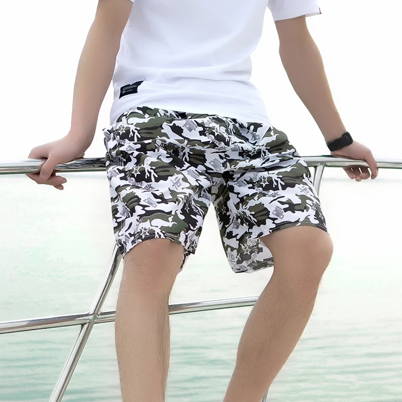 Повседневные шорты летние свободные быстросохнущие мужские пляжные брюки спортивные шорты для отдыха Seven-point большие мужские брюки