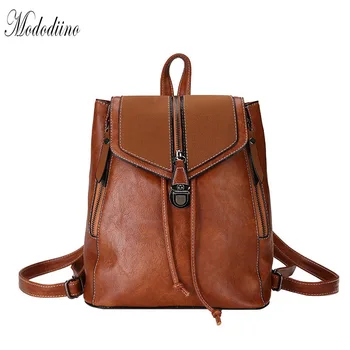

Mododiino Backpack Women Bag Anti Theft Backpack PU Leather Leather Female Backpacks Teenage School Bag Travel Backpack DNV1139