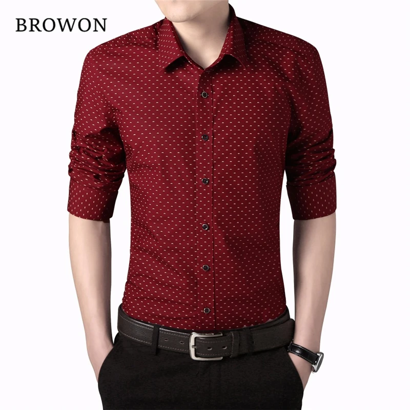 

2016 New Autumn Fashion Brand Men Clothes Slim Fit Men Long Sleeve Shirt Men Polka Dot Casual Men Shirt Social Plus Size 5XL