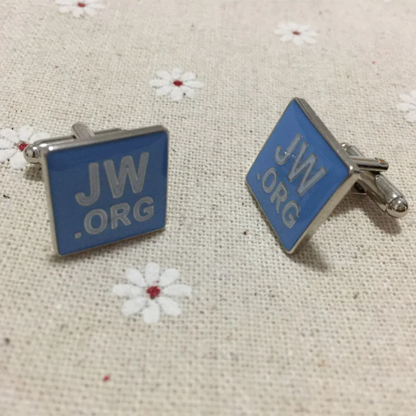 

New Arrival JW ORG Cufflink Soft Enamel Cuff links Regalia Silver Color Square Shape