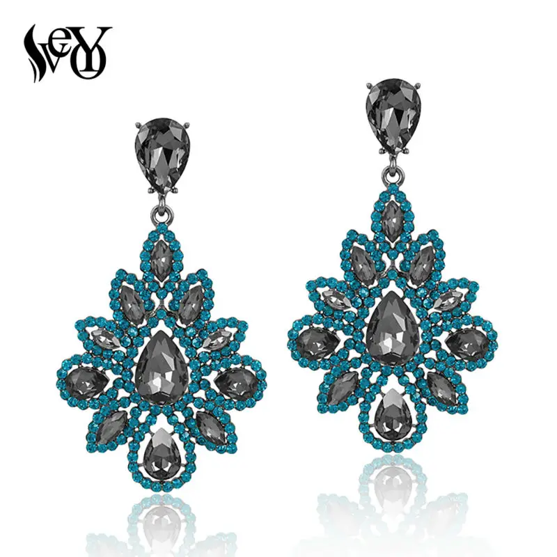 

VEYO Round Rhinestone Crystal Earrings For Woman Drop Earrings Luxury Vintage brincos Pendientes High Quality