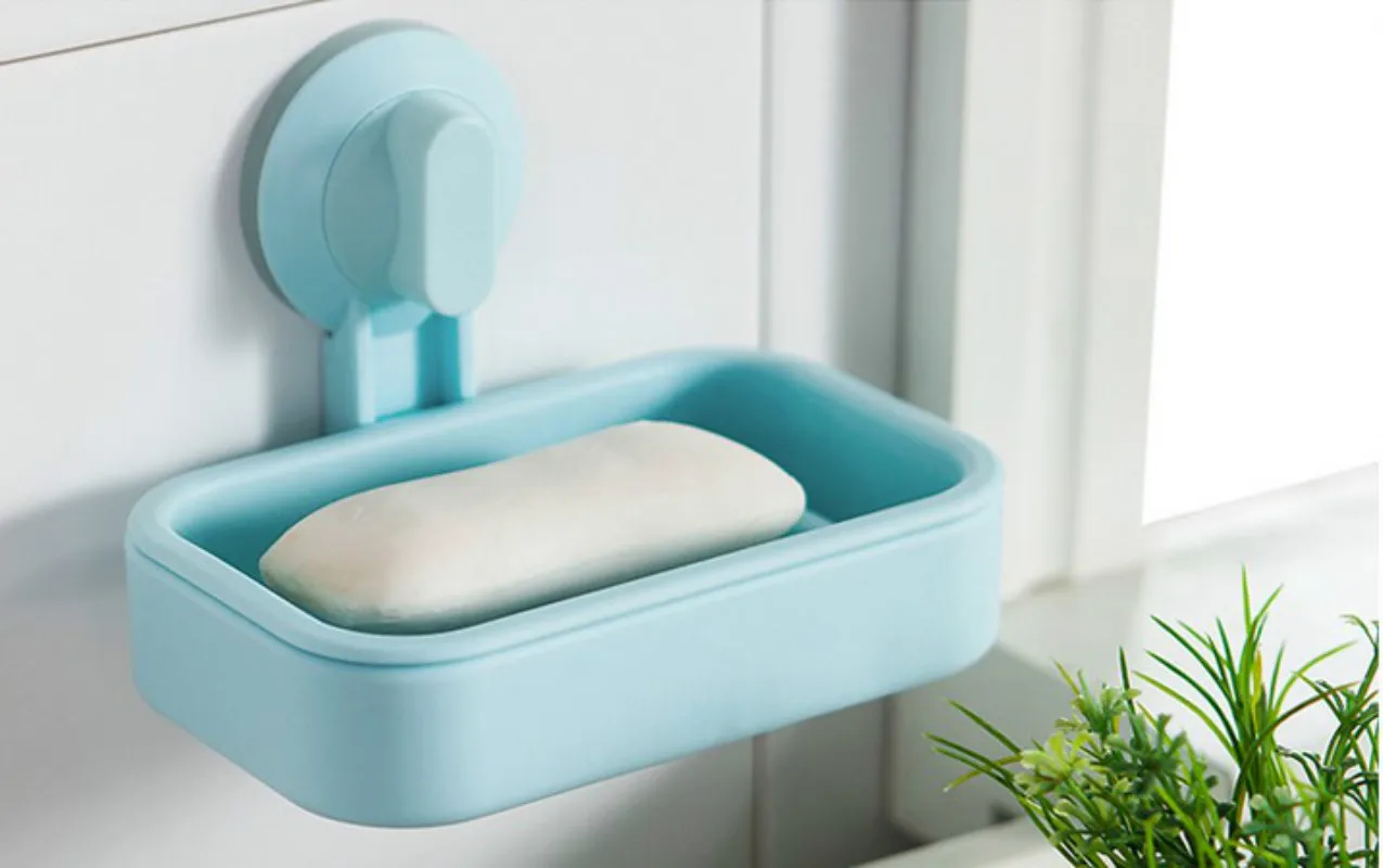 Toilet Suction Cup Holder Bathroom Shower Soap Dish Home Hotel Travel