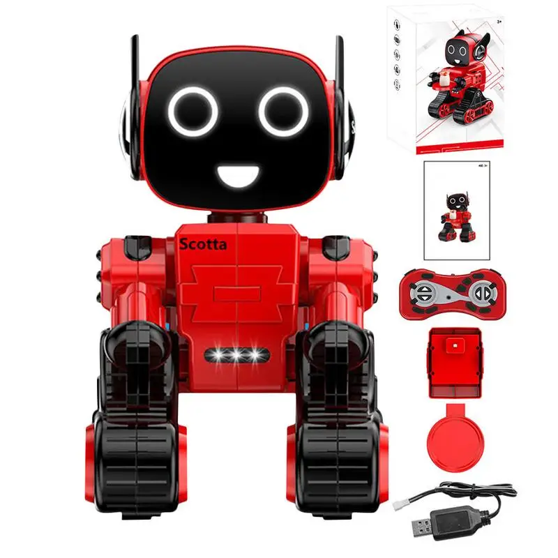 Intelligent Robot Remote Control RC Robot Advisor Coin Bank Electric RC Toy Gift For Children Voice Activated Interactive Child - Цвет: Красный