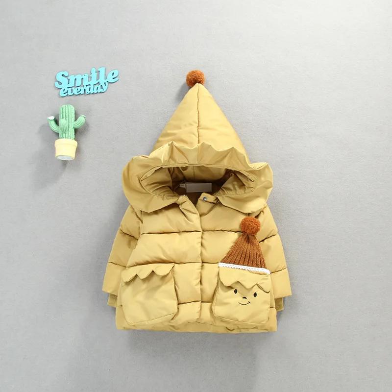 

2018 Top Fashion New Arrival Girls Baby Quilted Warm Cotton-padded Jacket 0 ~ 3 Year Old Girl Brim Princess Han Edition Clothes