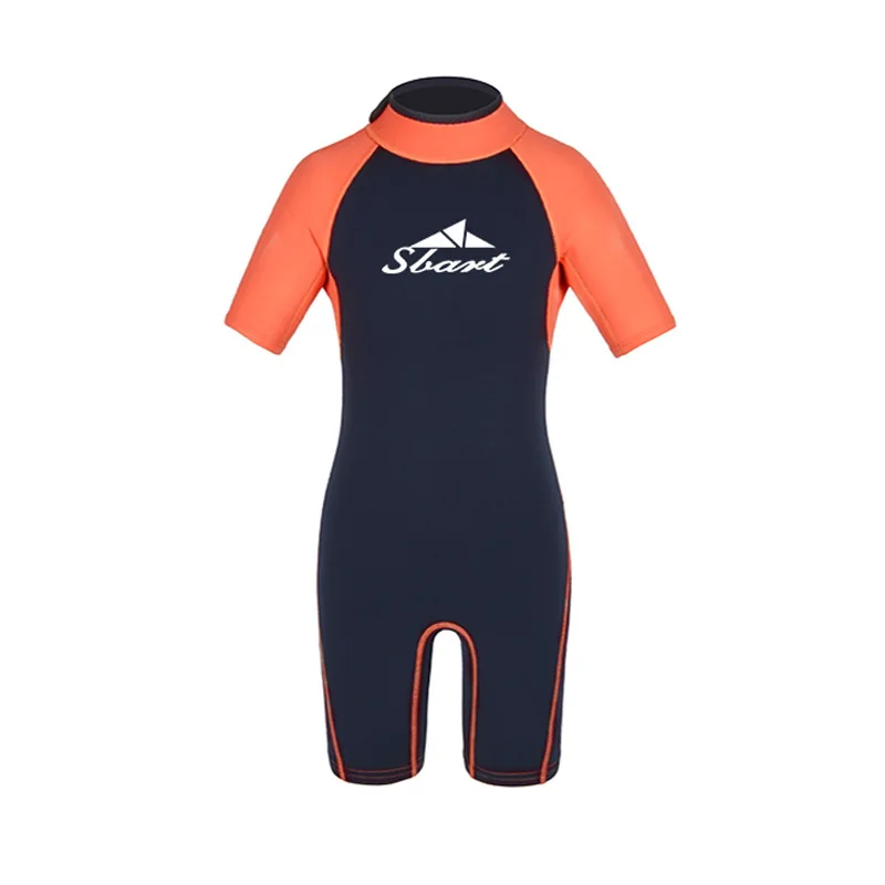 SBART 2 мм Детские неопреновые гидрокостюмы для плавания для мальчиков и девочек солнцезащитный крем теплый Сноркелинг серфинг подводное погружение мокрый костюм плюс 4XL - Цвет: Orange