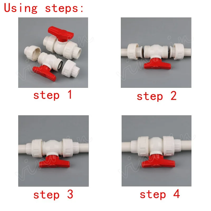 25 мм до 25 мм ПВХ шаровой клапан соединение Слип запорный клапан ПВХ трубы фитинги сантехника для 25 мм наружный диаметр трубы Водопровод