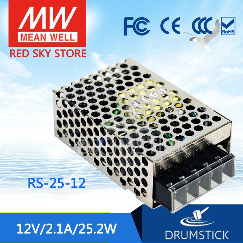MEAN WELL RS-25-12 12V 2.1A meanwell RS-25 12V 25.2W Single Output Switching Power Supply MEAN WELL RS-25-12 12V 2.1A meanwell RS-25 12V 25.2W Single Output Switching Power Supply
