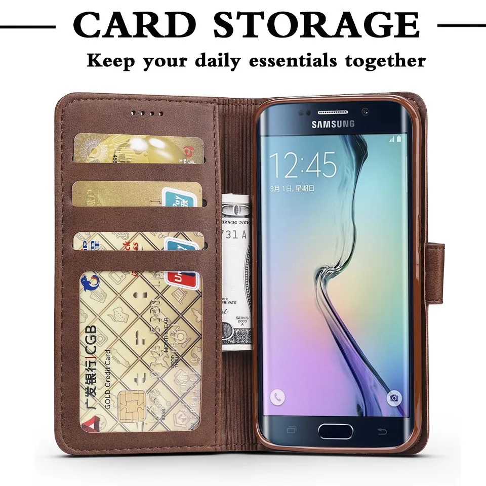 Чехол для samsung Galaxy S6, кожаный чехол-бумажник, чехол для телефона, чехол для samsung Galaxy S6 Edge, роскошный кожаный чехол-книжка, hoesje