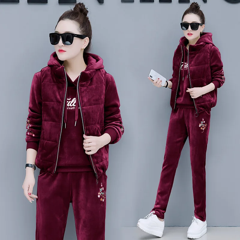 

Sport Women Tops Pants Suit Running Fitness Training Women Clothing For Sport Suits 3 Pcs Set Tracksuits Gym Sportswear 145