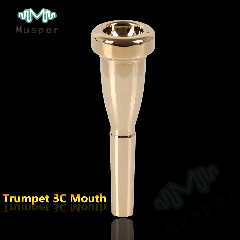 Alloy Music Trumpet Mouthpiece Gold 3C Mouth Golden Practice For Bach