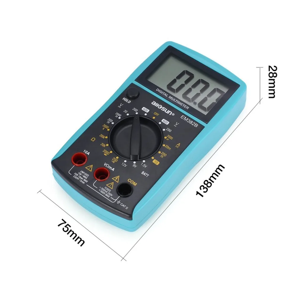 EM382B Цифровой мультиметр Vici DC/AC Измеритель Напряжения тока ручной Амперметр Ом тестер емкости диода 1999 отсчетов мультитестер