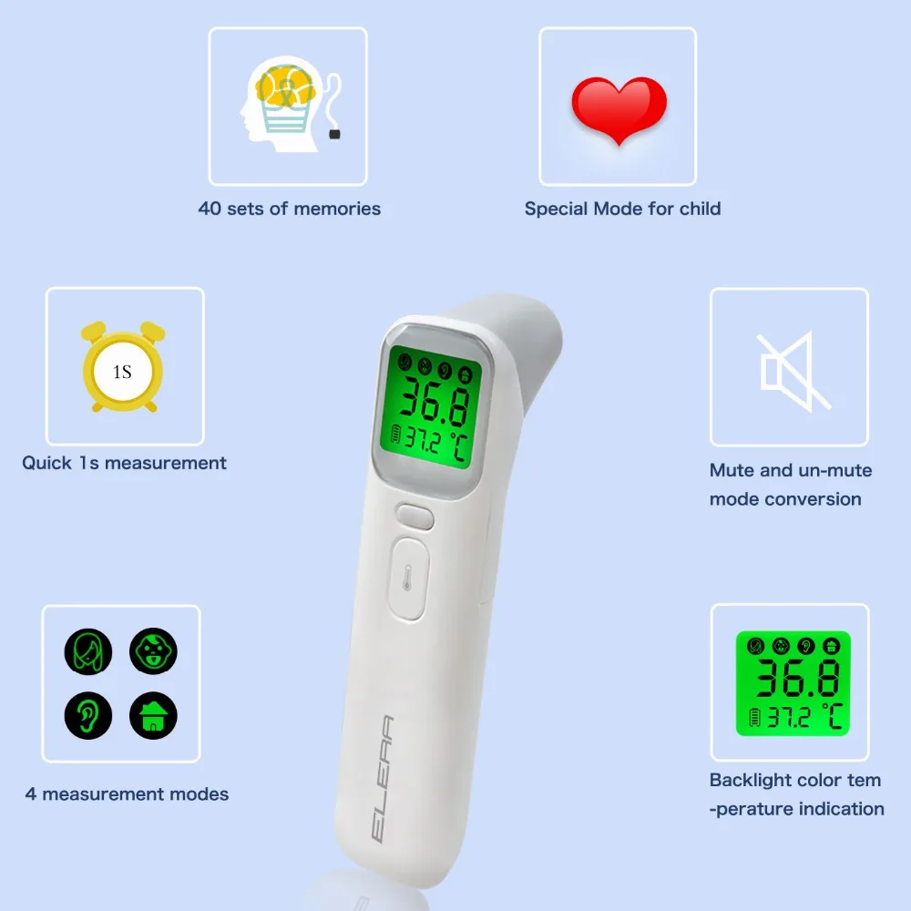 Бесконтактный детский инфракрасный термометр цифровой ЖК-дисплей измерение тела лоб ухо взрослый высокая температура тела ИК дети Termometro