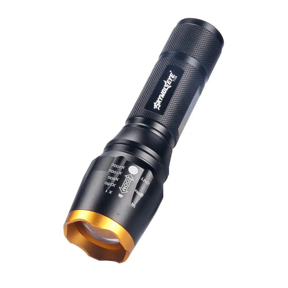 SKYWOLFEYE открытый Алюминий фонарь XML T6 5 режимов Масштабируемые 18650 аккумулятор светодиодный фонарик лиходарка ручной Linterna фонарик