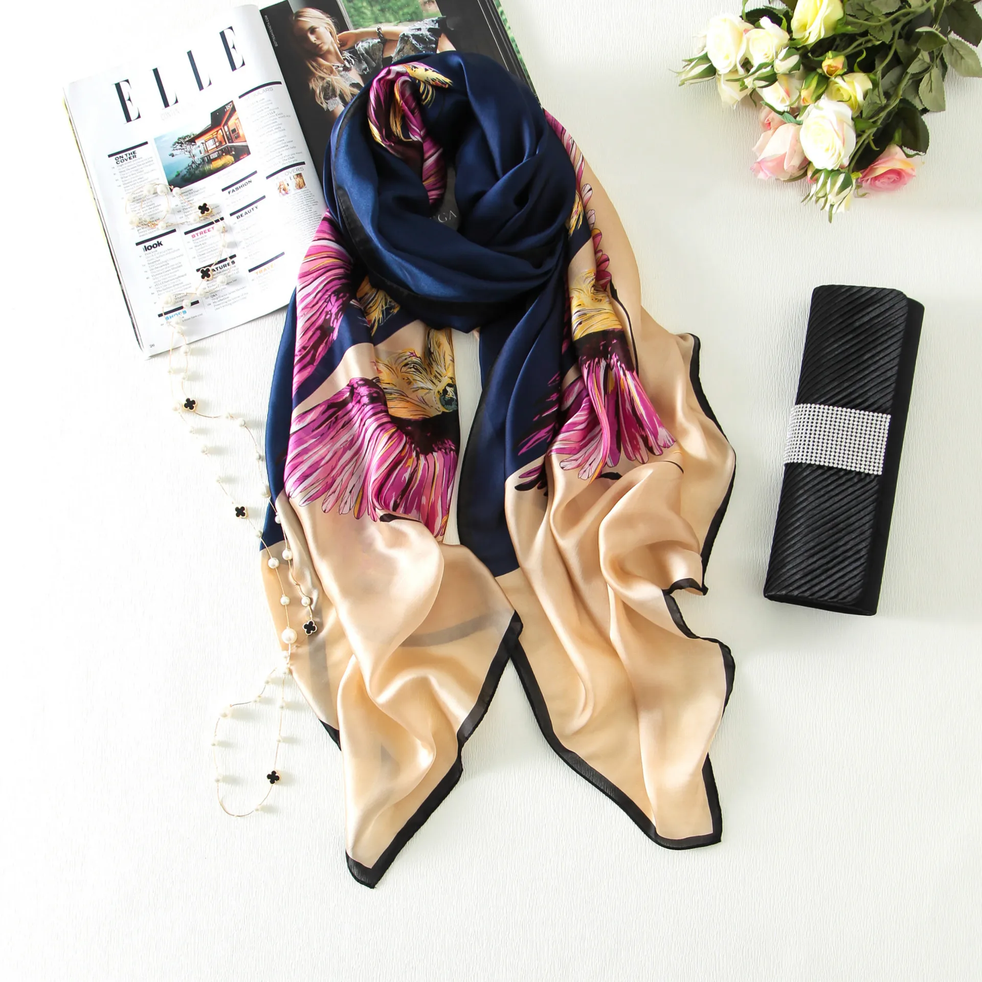 

new arrived 2019 luxury brand silk scarf smooth women scarves long size Shawl Long Soft Summer Foulard Female Hijab