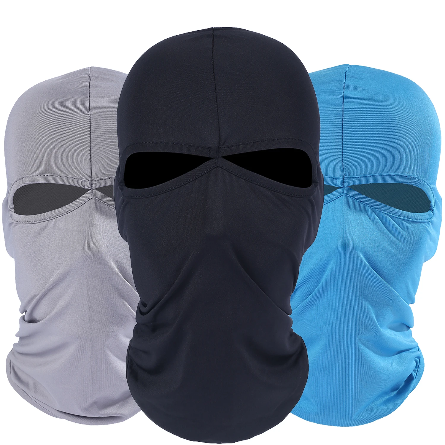 New 2 Hole Lycra Balaclava Windproof Hats Cap Tactical Bicycle Snowboard Helmet Liner Protection