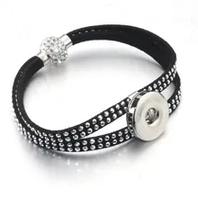 5 colors Rivet Crystal Magnet buckle 18mm metal Snap Button bracelet watches women one direction female DIY jewelry 040503