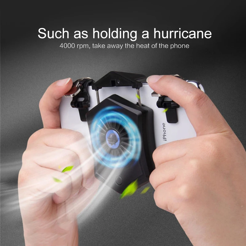 

Mobile Phone Cooler Fan Holder Cooling Pad Gamepad Trigger Joysticks Shooter Mute Radiator Controller for Iphone Android Phone