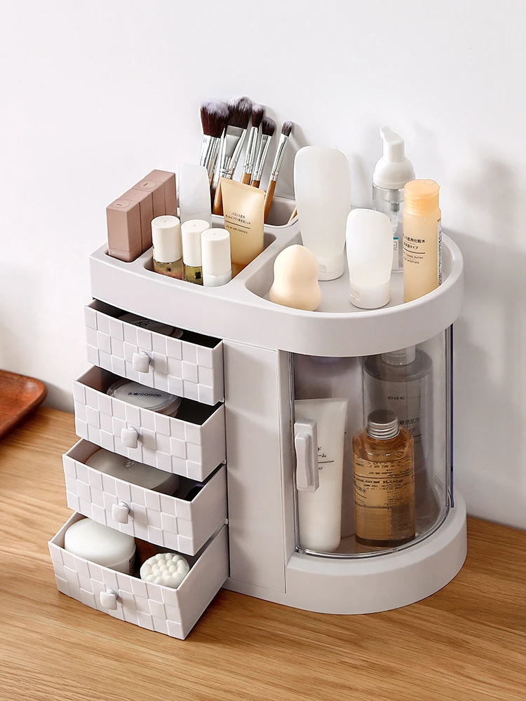 

Cosmetic storage box home dressing table desktop skin care products finishing box drawer dustproof large capacity rack