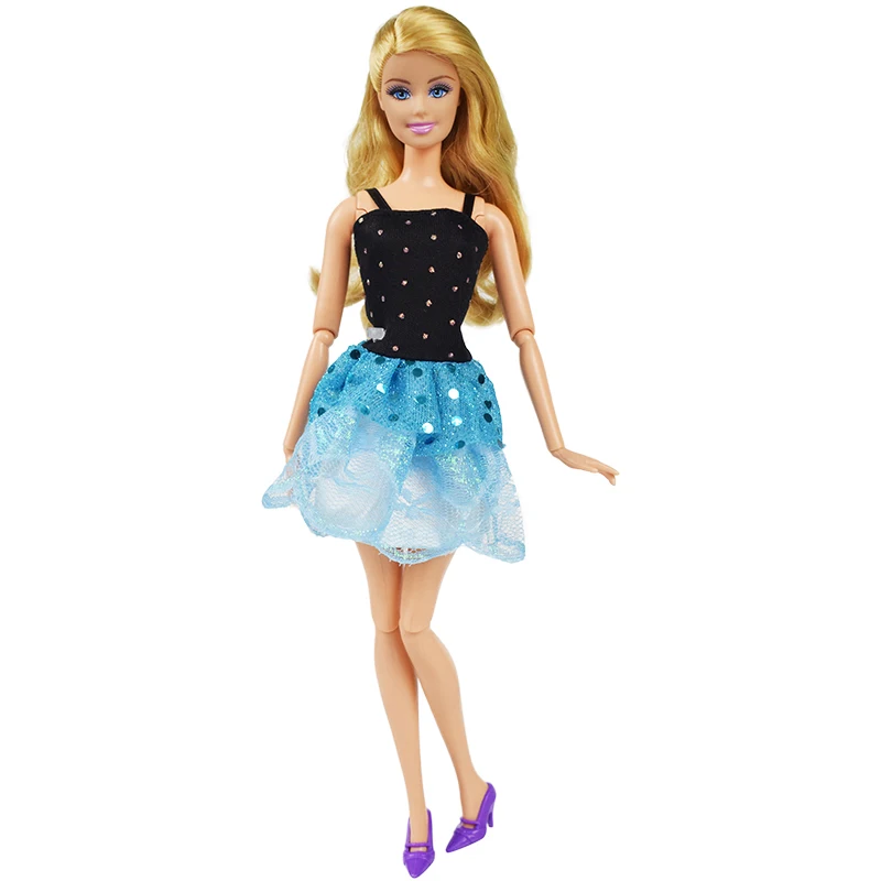 

New Glamorous Blue Sequin Lace Skirt Dating Suit Doll Clothes Accessories for 12 Inch Doll Wardrobe Homemade Dress Girl Toys #15