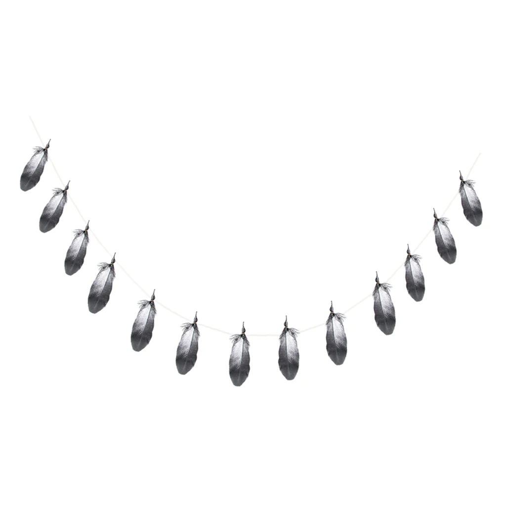 Feather Bunting Banner Garland DIY Wedding Party Decoration Photo Prop 