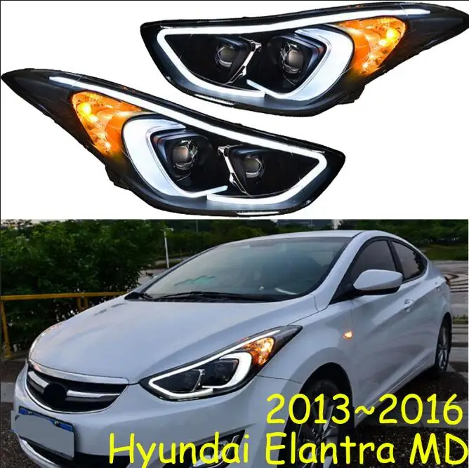 Автомобильные стильные фары для Elantra 2013~, автомобильные аксессуары, verna, solaris, Elantra фара Объектив, D2H HID Xenon bi-xenon - Цвет: Model1 style