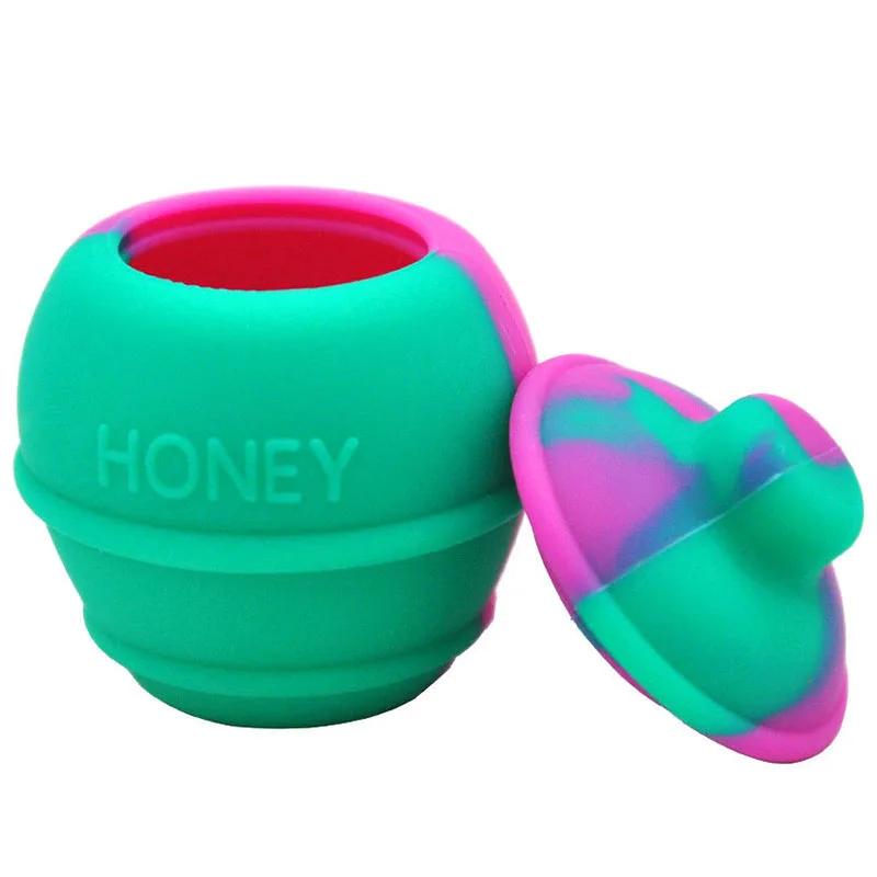JX-LCLYL 1x 35ML Silicone Honey Pots Concentrate Oil Wax Dab Containers Jars Nonstick