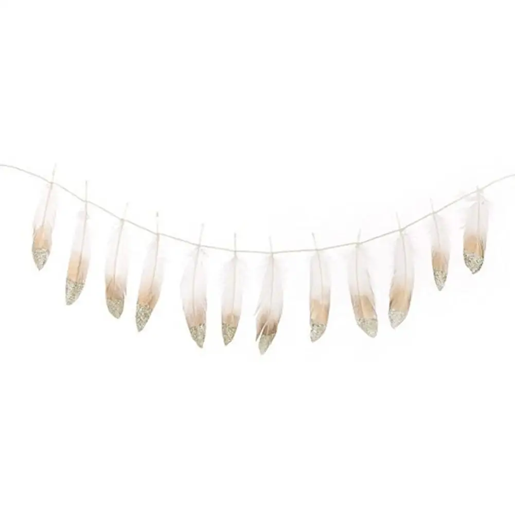 12 шт./струны Инс в индийском стиле блестящие перья День Рождения декоративные баннеры гирлянда# EW