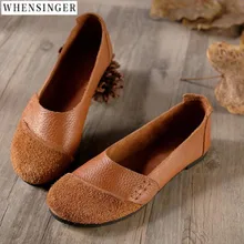 Женские туфли-оксфорды из натуральной кожи на плоской подошве; Новинка; сезон весна; повседневные Модные женские лоферы без застежки с круглым носком в студенческом стиле