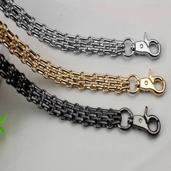 

16mm Wide Bag Strap DIY 40cm-140cm Gold, Silver, Gun Black Replacement Metal Chain Handles Shoulder Straps for Handbags, Bags