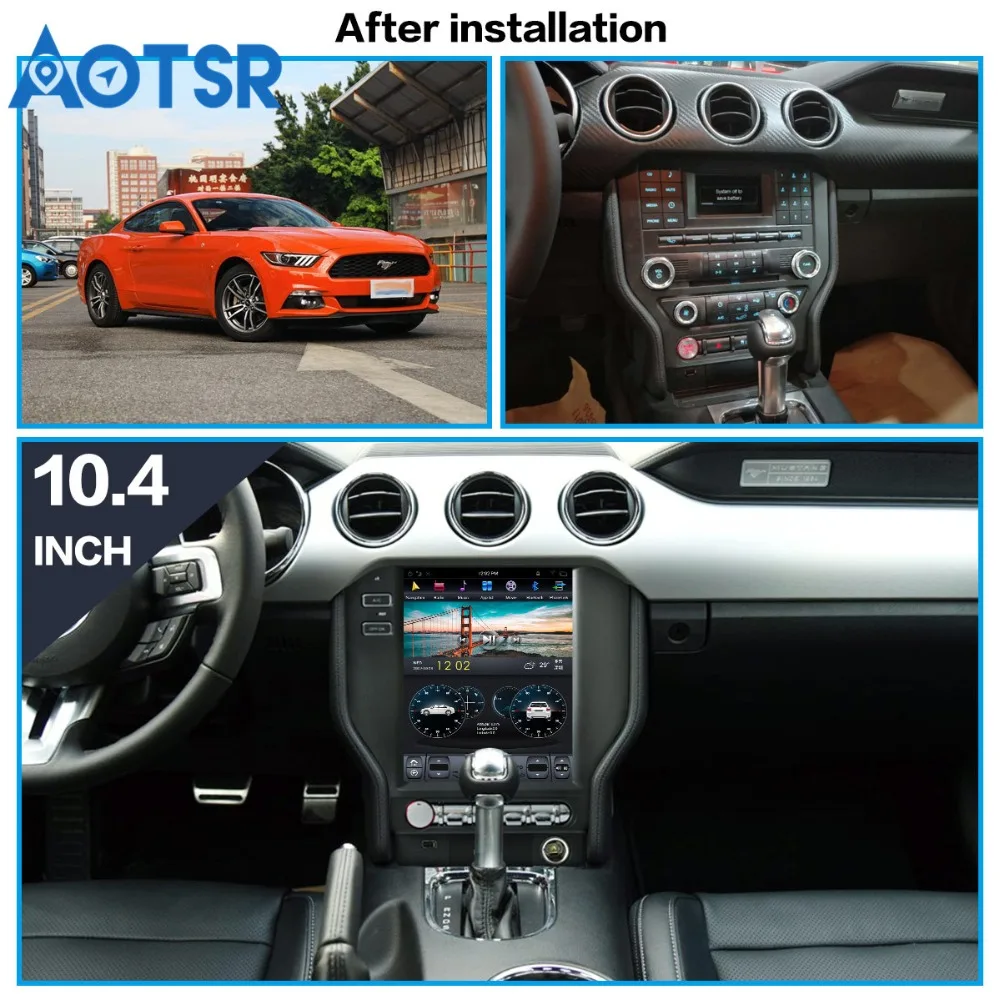 Автомобильный GPS навигатор в стиле Tesla на Android для Ford Mustang 2015 + стерео головное