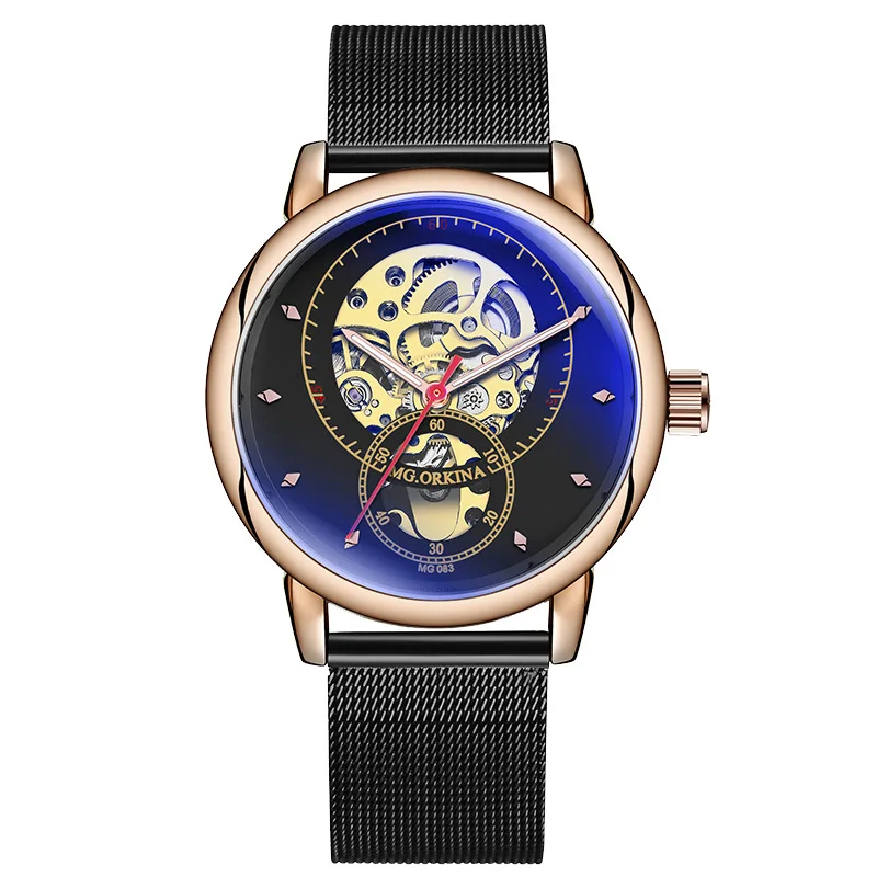 

Men's Automatic Mechanical Watch Waterproof Top Brand Luxury Skeleton Sport Watches Stainless Steel Strap Mechanical Wristwatch